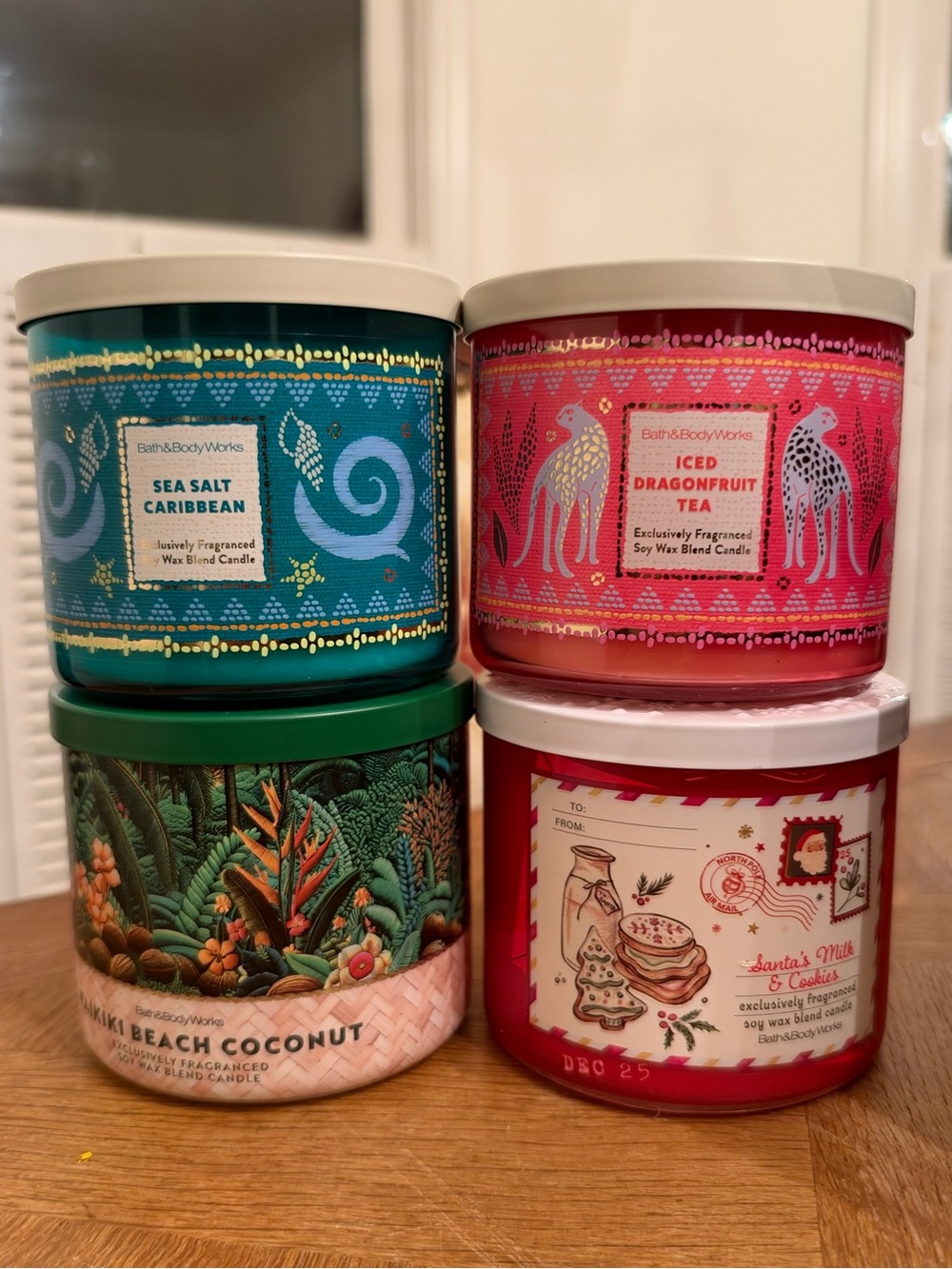4 bath and body works 3 wick candles